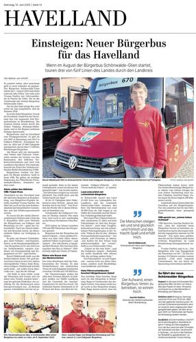 Bürgerbusse im Havelland – unterwegs für die Menschen Bild