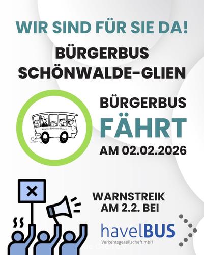 Wir fahren am 02.02.2026 – Bürgerbus NICHT vom Streik betroffen