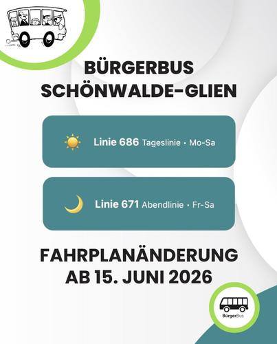 Fahrplanänderungen ab den 15. Juni 2026!